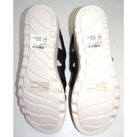 Clarks Jilian Spring Wedge Sandal, Black Leather, 9.5 - Picture 12 of 14